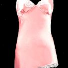Sexy Alluring Pink Satin White Lace Camisole Top - Small