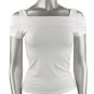 Classy & Sexy White Shoulder Baring Stretch Knit Top - Large
