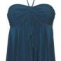 Teal Goddess Ruffle Halter Babydoll Top - Small