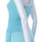 Unique Aqua Blue Chiffon Mesh Bandeau Halter Tube Top - Large