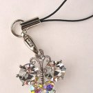 Trendy Clear Crystal Butterfly Cell Phone Charm