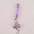 Trendy Lavender Purple Crystal Butterfly Tassel Cell Phone Charm