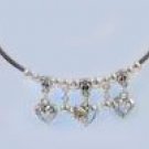 Dangling Hearts Charm Beads Choker Earrings Set