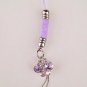 Trendy Lavender Purple Crystal Butterfly Tassel Cell Phone Charm
