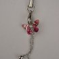 Trendy Pink Crystal Butterfly Chain Cell Phone Charm