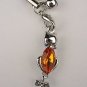 Trendy Amber Crystal Kitty Cat Cell Phone Bell Charm