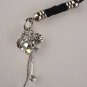Trendy Clear Crystal Butterfly Black Tassel Cell Phone Charm