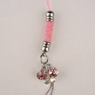 Trendy Pink Crystal Butterfly Tassel Cell Phone Charm