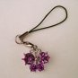 Trendy Purple Crystal Butterfly Cell Phone Charm