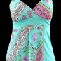 Vibrant Blue Boho Floral Georgette Cami Top - Medium