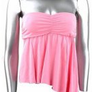 Flirty Sexy Pink Ruched Strapless Babydoll Top - Medium
