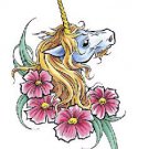 Unicorn Floral Large Temporary Tattoo