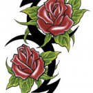 Double Rose Tribal Temporary Tattoo