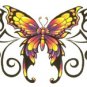 Colorful Butterfly Tribal Temporary Tattoo