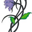 Purple Flower Tribal Temporary Tattoo