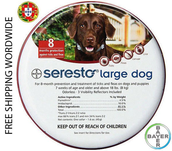 2 x Seresto collar large dog > 8kg > 18lb SERESTO COLLAR LARGE DOGS ...