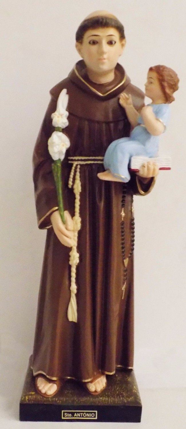 Statue Saint Anthony Religious Figurine San Antonio Santo António - 12.6