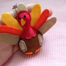 Colorful Turkey Animals Stuffed Felt On Ring Key Chain Phone Strap Craft Kids Friend Gift Toys