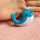 Cute Blue Whale Animals Stuffed Felt On Ring Key Chain Phone Strap Craft Kids Friend Gift Toys