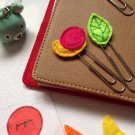 Set Animals Foods Felt Paper Clip Bookmark For Calendar Planner Accessory Office Organizer