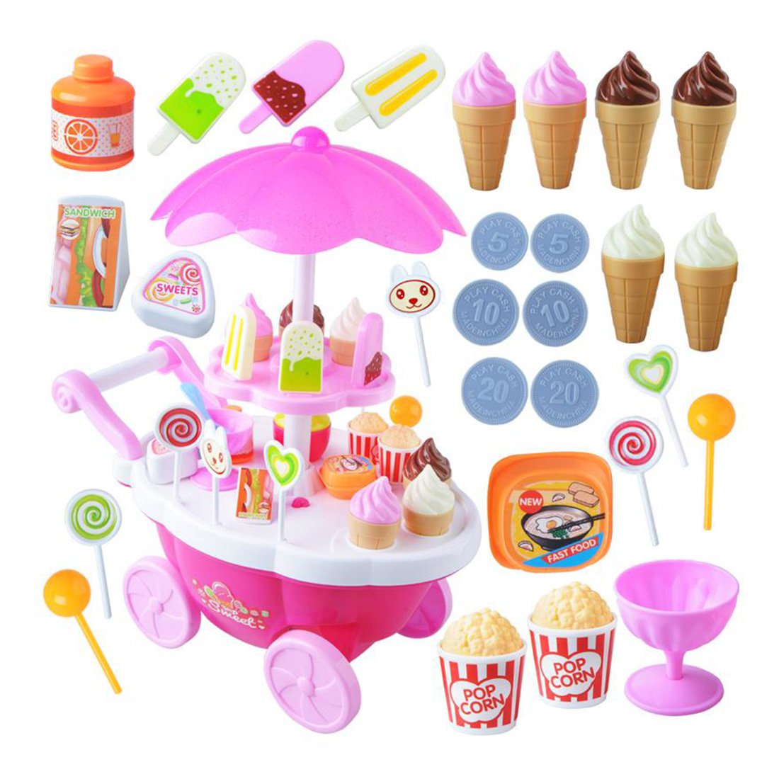 Ice Cream Trolley Toy Candy Car Candy Ice Cream Trolley Shop Pretend ...