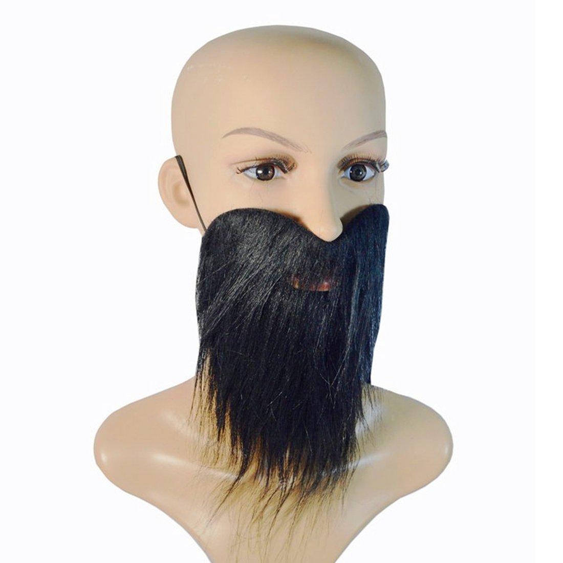 Holloween Prop Dress Up Prop Fake Beard With Moustache COS Tool Black