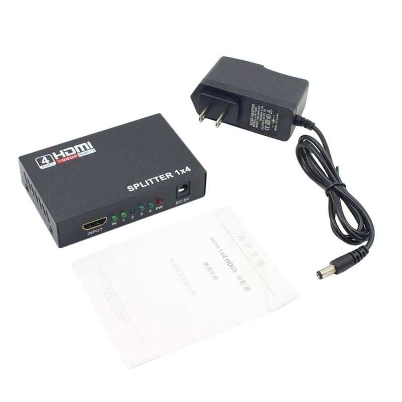 UHD HDMI Splitter Full HD 1080p Video 1X4 Split 1 In 4 Out HDMI Switcher