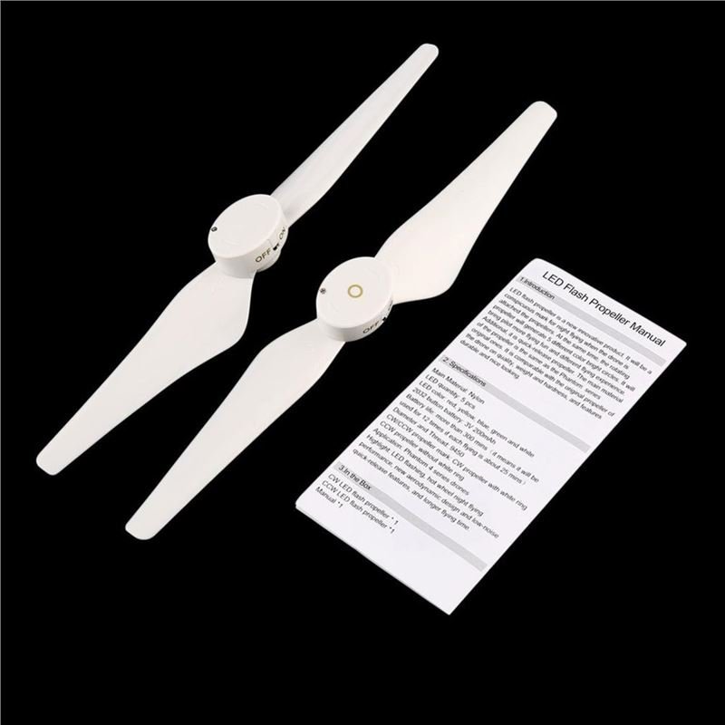 1Pair Chargeable LED Drone Propellers CW CCW Blades for DJI Phantom 4 Series