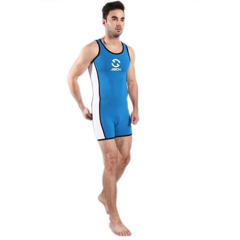 Men Sport Underwear Onesies Coveralls Bodysuit JJSOX Series JJ10 Blue Blue