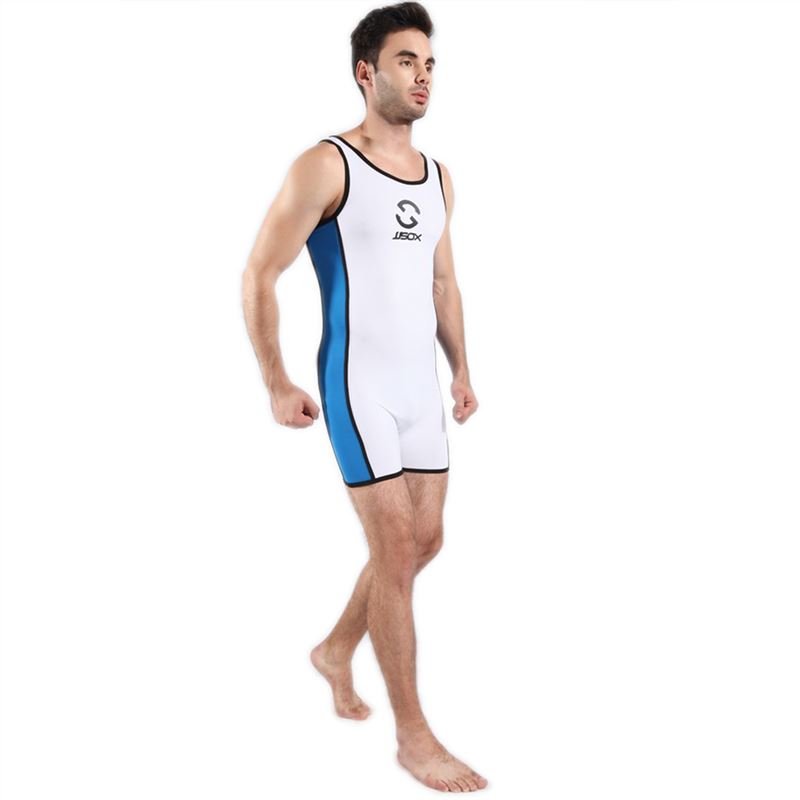Men Sport Underwear Onesies Coveralls Bodysuit JJSOX Series JJ10 White