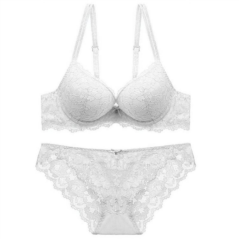 Product Name Sexy Lace Bra Set Three Quarters Cup Push Up Women Underwear Lingerie Bra Set