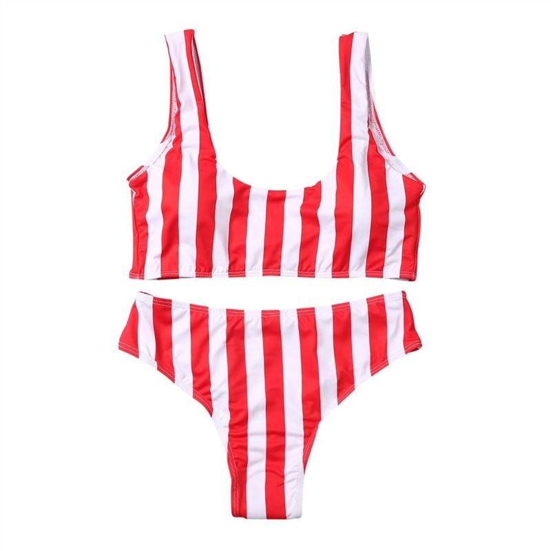 Product Name: Vertical Stripe Two Pieces Bikini Swim Set Sexy Bikini ...