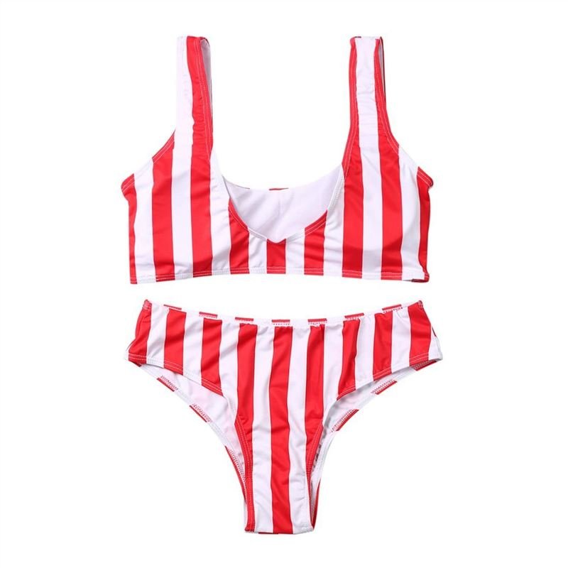 Product Name: Vertical Stripe Two Pieces Bikini Swim Set Sexy Bikini ...