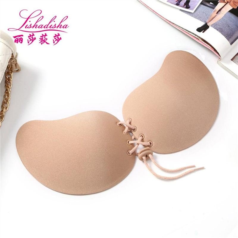 Women Strapless Chest Sticker Bra Self Adhesive Invisible Pull Cord