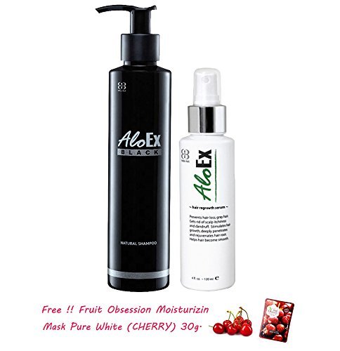 ALOEX BLACK HAIR REGROWTH SHAMPOO 200ML & HAIR GROWTH SERUM 120ML