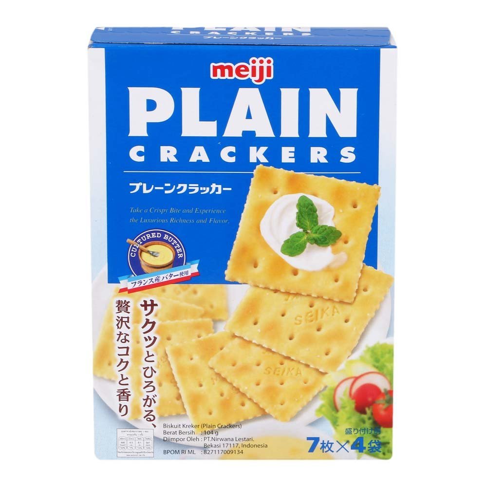 Meiji Plain Crackers, net weight 104 g (Pack of 2 pieces)