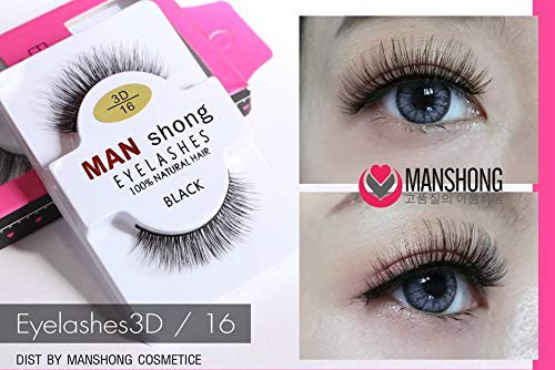 X3 MAN SHONG COSMETIC EYELASHES 100 NATURAL HAIR BLACK Eyelashes3D /1