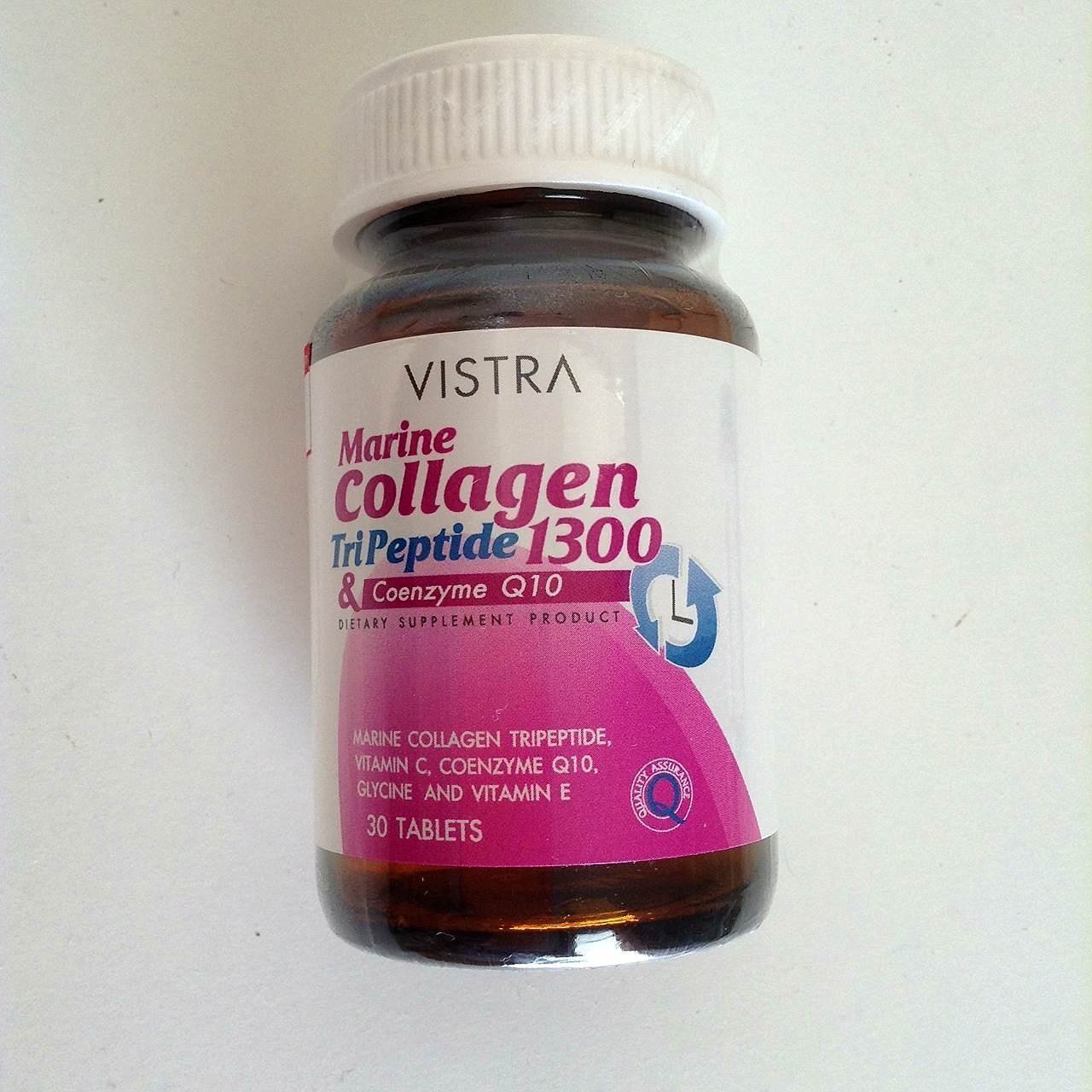 New Vistra Marine Collagen TriPeptide 1300 Plus Q10 30 Tablets.
