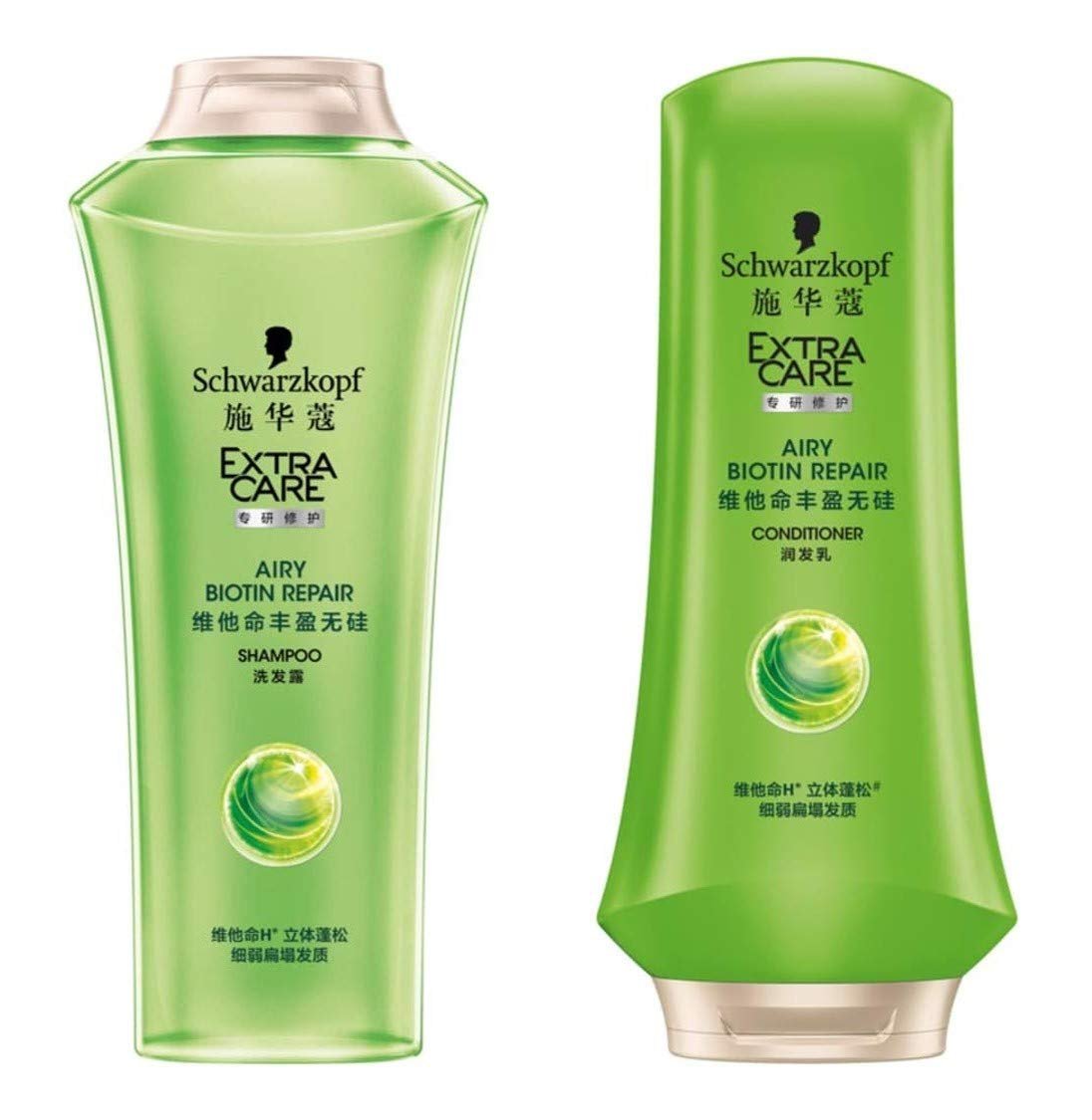 EXTRA CARE Airy Biotin Repair Shampoo and Conditioner 400 ml.