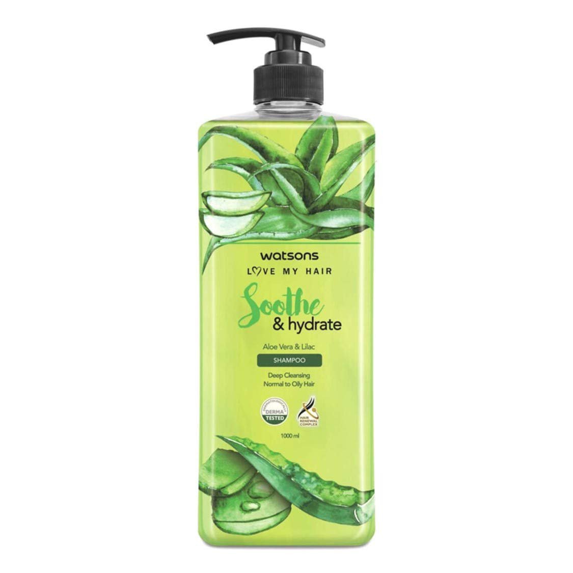 WATSONs Aloe Vera and Lilac Shampoo 1000 ml.