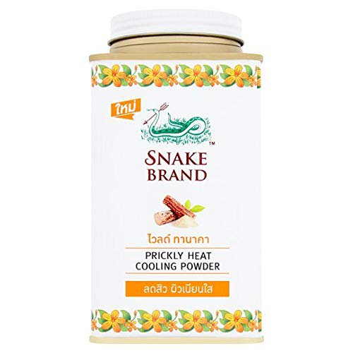 Snake Brand Prickly Heat Cooling Powder Tanaka 140 g. (10 Pack)