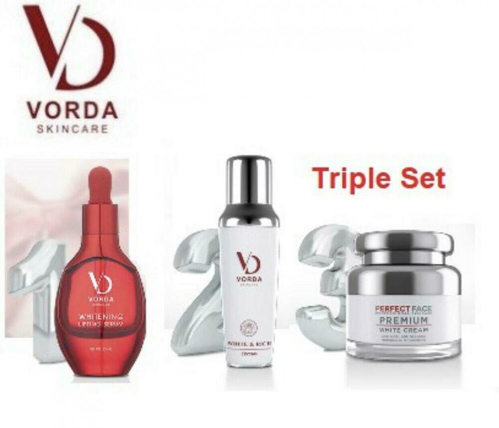 Triple Set VORDA Whitening Lifting Rich Perfect Serum plus Cream Redu