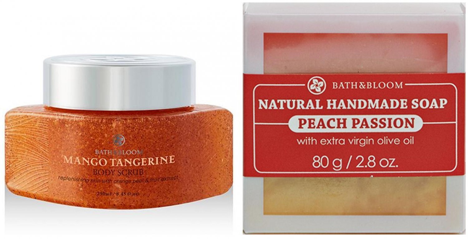 NEW!! WATSONS BATH & BLOOM PEACH PASSION SOAP SET A29 BATH & BLOOM MANGO TANGERINE BODY DHL EXPRES