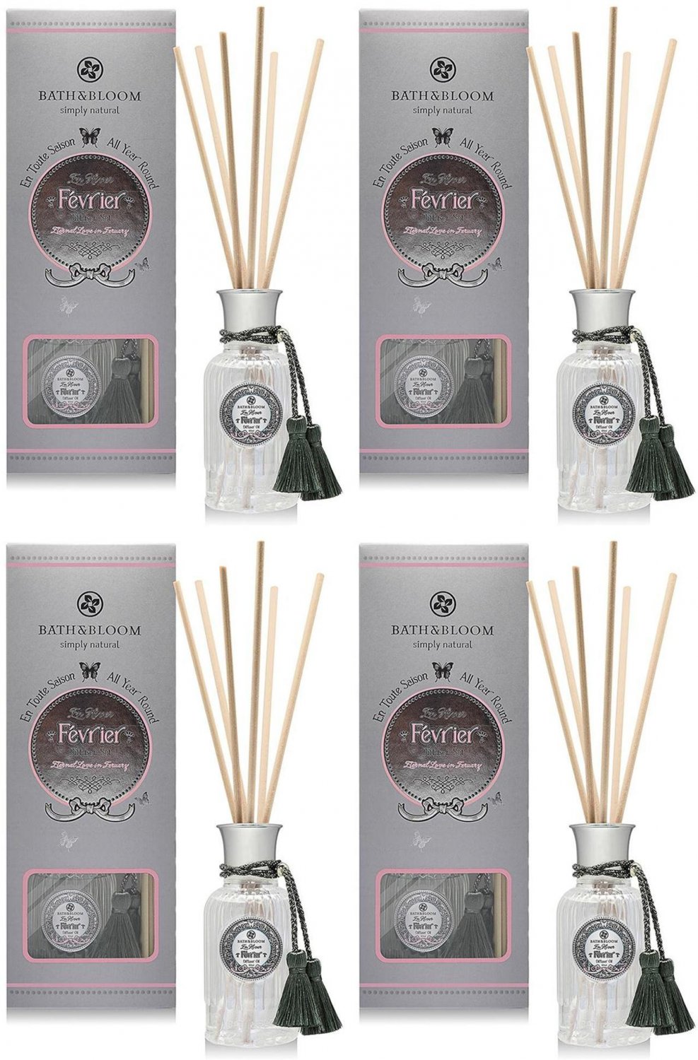 BATH & BLOOM FEB DIFFUSER OIL 100ML SET SET A02 (PACKS OF 4 )