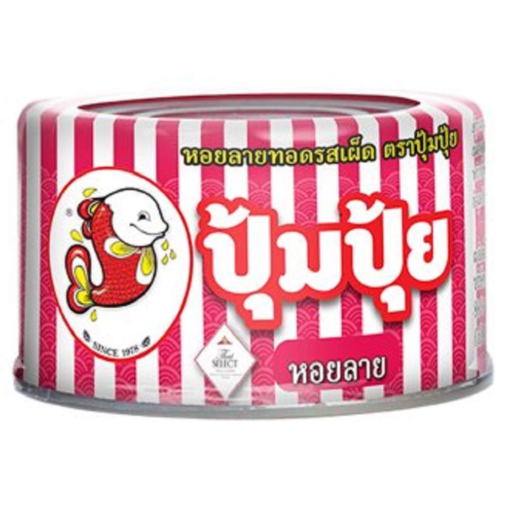 PoomPuy Spicy fried clams, net weight 40g X 4 Packs