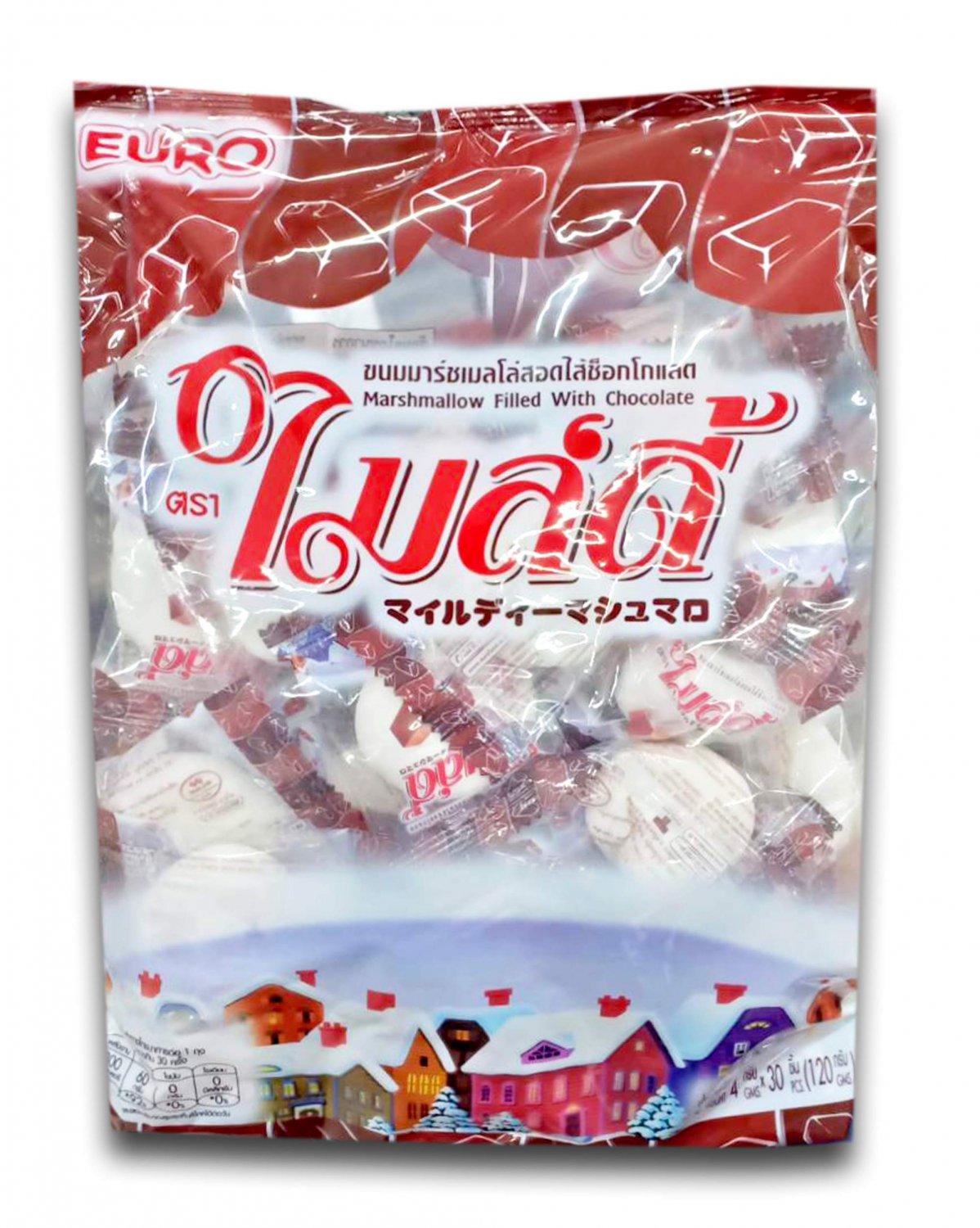 Mildy Marshmallow Filled With Chocolate 120g x 4 Packs