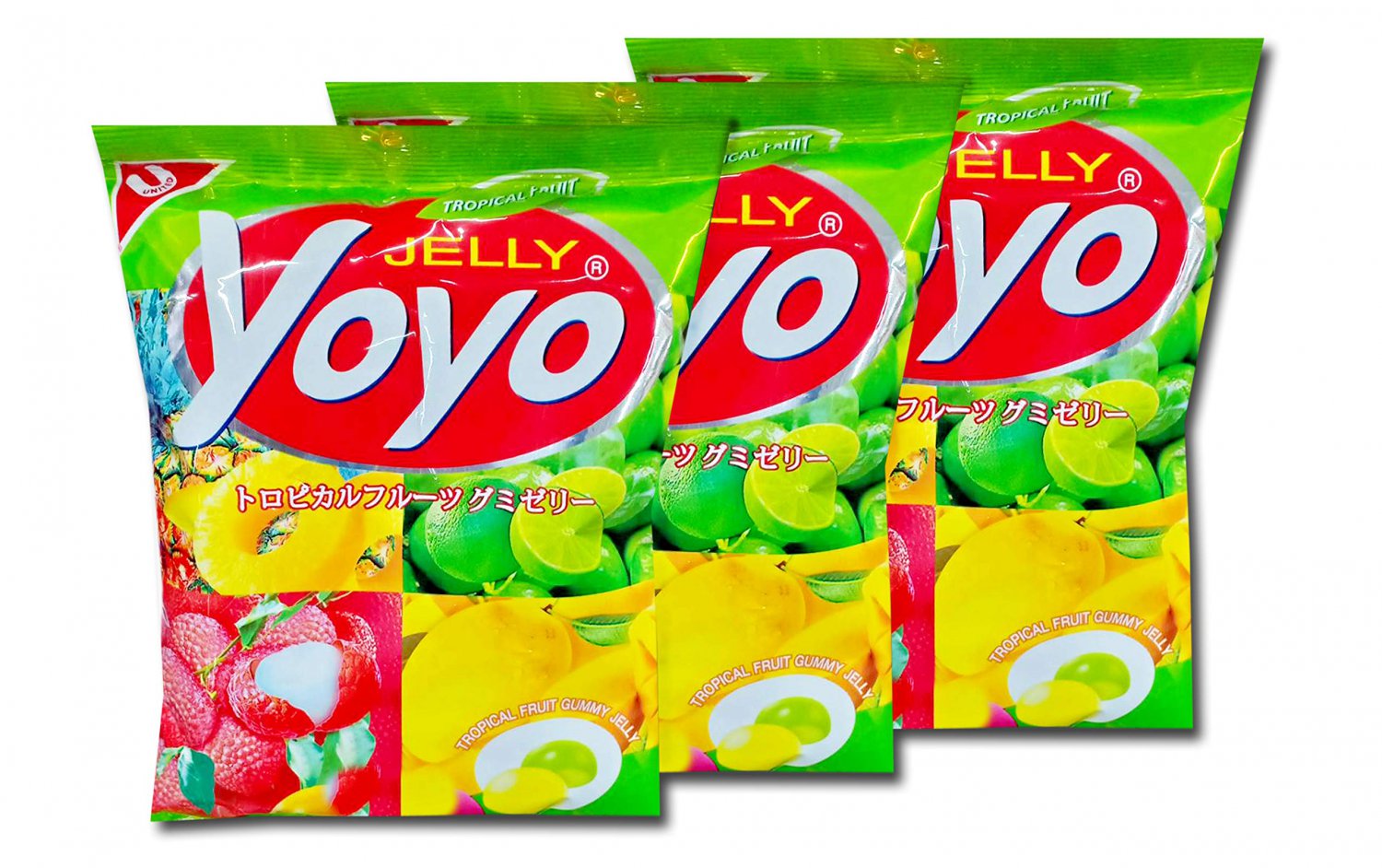YOYO Jelly Fruity Gelatin Gummy Jelly Desert Size 80 Grams x 3