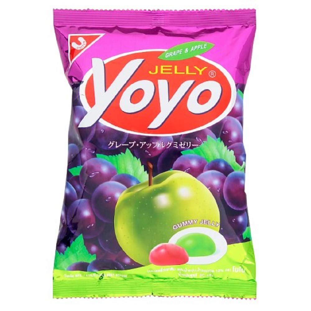 5x YOYO Gummy Jelly, Grape Flavor and Apple Flavor 80 g