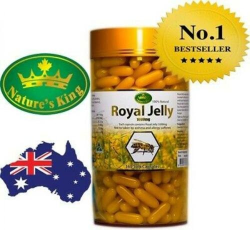 365 Soft Capsules Natures King Royal Jelly 1000 mg 100 Natural Aus