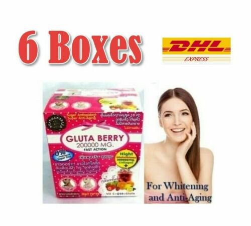 6x Gluta Berry 200000 mg Drink PUNCH Reduce Freckles Whitening Anti